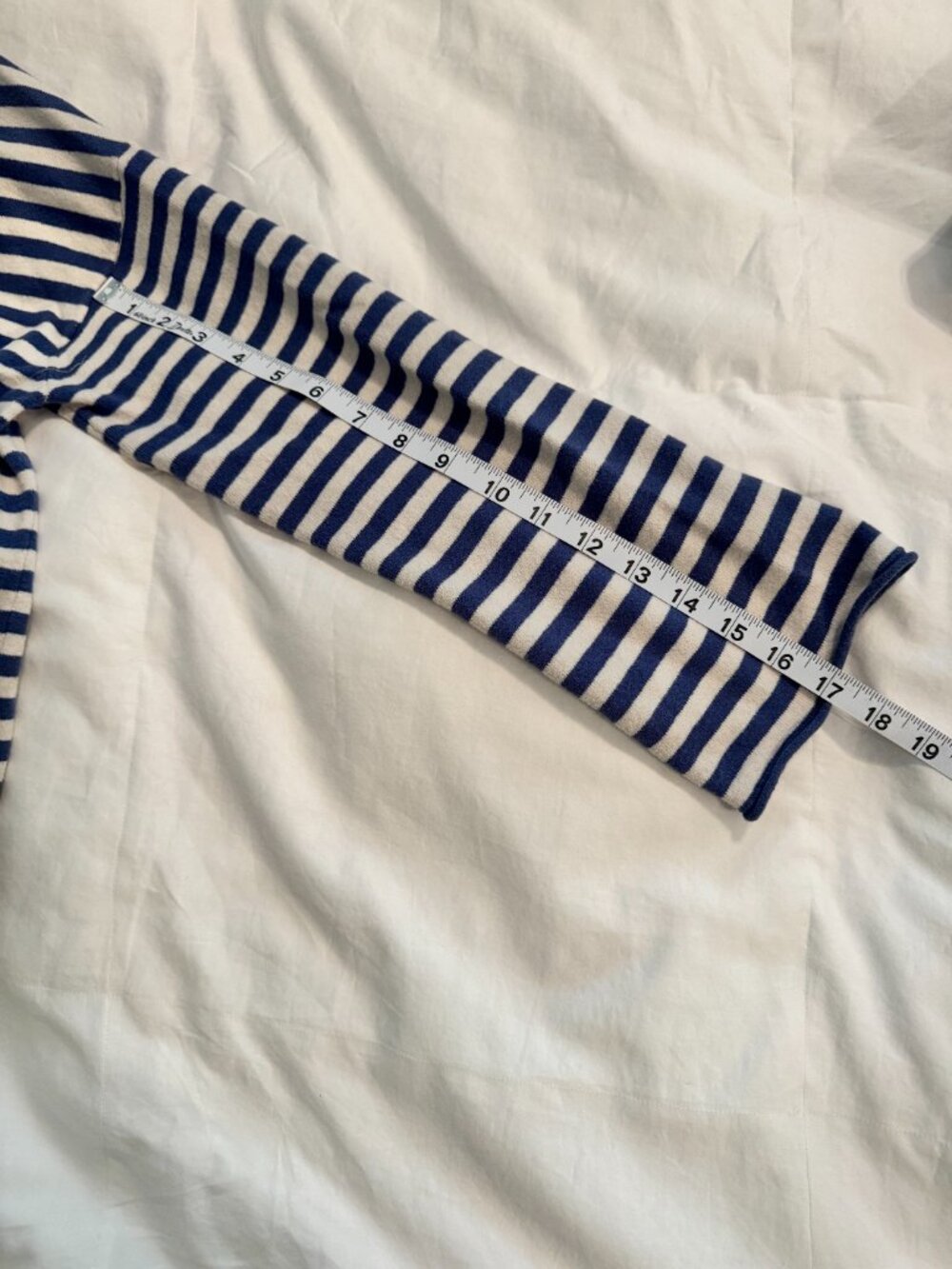 Aerie Blue Cream Striped Oversized Boat Neck Sweater Top M - Picture 8 of 13
